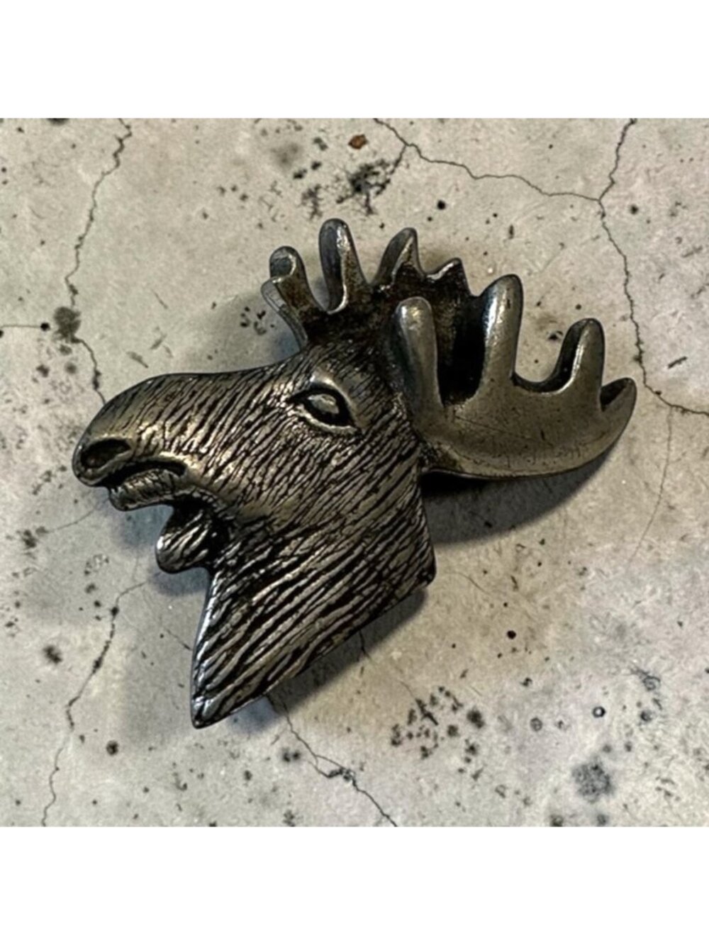 Danforth Pewter Moose Pendant Metal Art Jewelry Wildlife Collectible